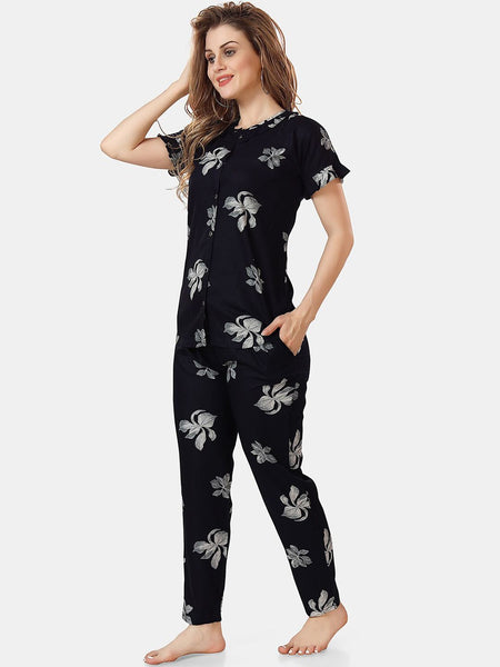 Be You Floral Printed Shirt And Pyjama Night Suit