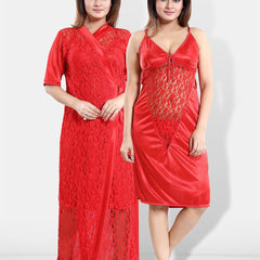 Be You V-Neck Satin Maxi Nightdress With Robe