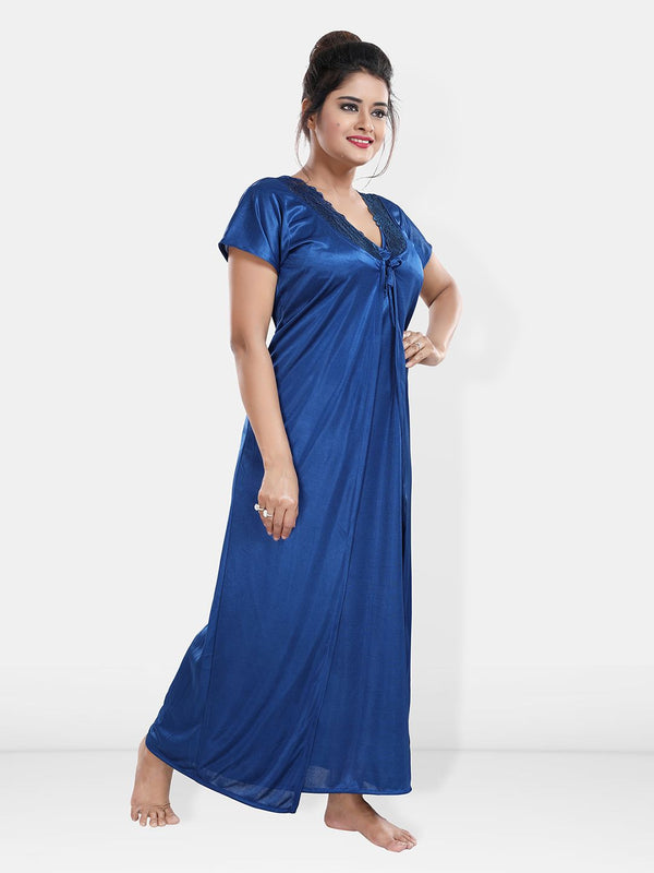 Be You Maxi Satin Wrap Nightdress With Robe