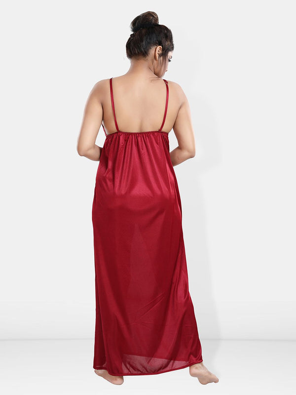 Be You Maxi Satin Wrap Nightdress With Robe