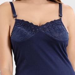 Be You Shoulder Straps Cotton Lace Maxi Nightdress