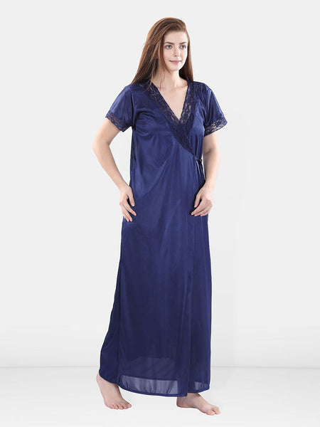 Be You Satin Wrap Nightdress With Robe