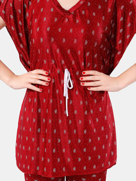 Be You Conversational Printed Satin Night Suit