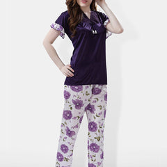 Be You Printed Satin Night Suit