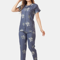 Be You Floral Printed Shirt And Pyjama Night Suit