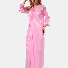 Be You Floral Lace Satin Night Dress With Robe