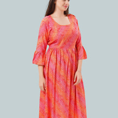 Be You Striped Bell Sleeves Maternity Kurta