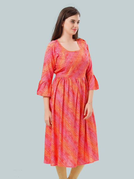 Be You Striped Bell Sleeves Maternity Kurta