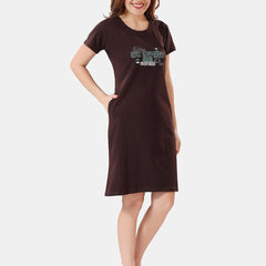 Be You Typographic Printed T-shirt Nightdress
