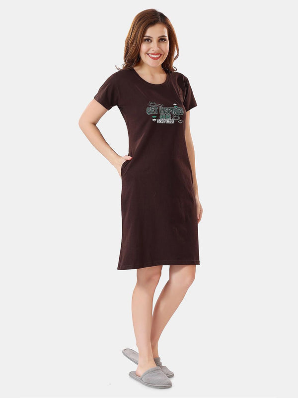 Be You Typographic Printed T-shirt Nightdress