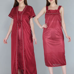 Be You Maroon Maxi Nightdress