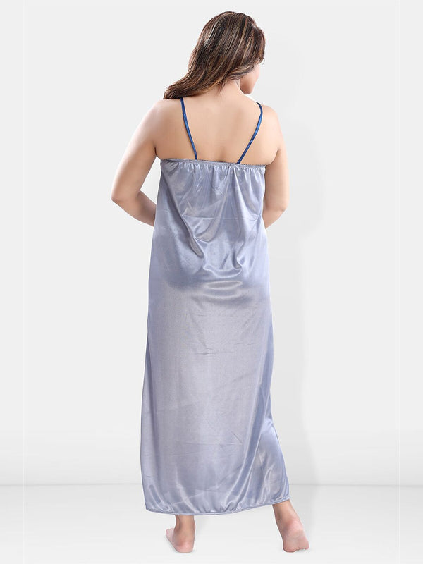 Be You Shoulder Straps Satin Maxi Nightdress with Robe