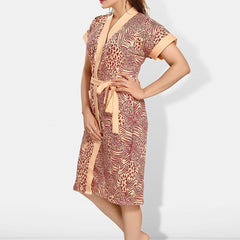 Be You Women Printed Cotton Anti-bacterial Super Soft Bath Robe With Belt