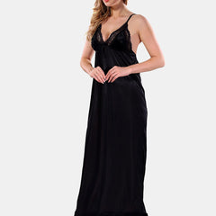 Be You Floral Lace Satin Night Dress With Robe