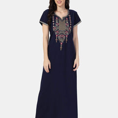 Be You Floral Embroidered Maxi Nightdress