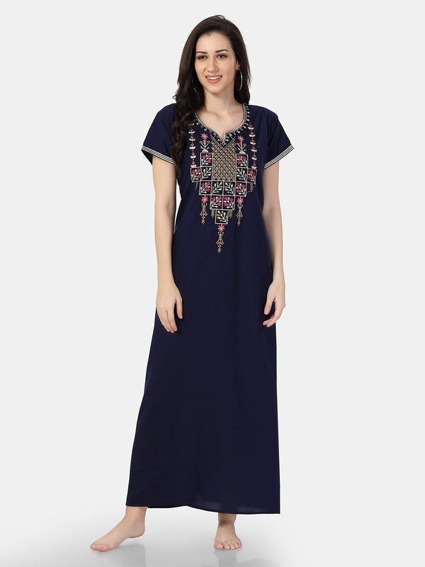 Be You Floral Embroidered Maxi Nightdress