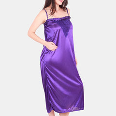 Be You Floral Lace Shoulder Straps Satin Maxi Nightdress With Robe