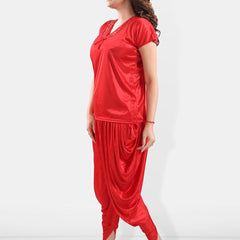 Be You V-Neck Satin Night Suit With Robe