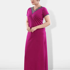 Be You Floral Embroidered V-Neck Maxi Nightdress