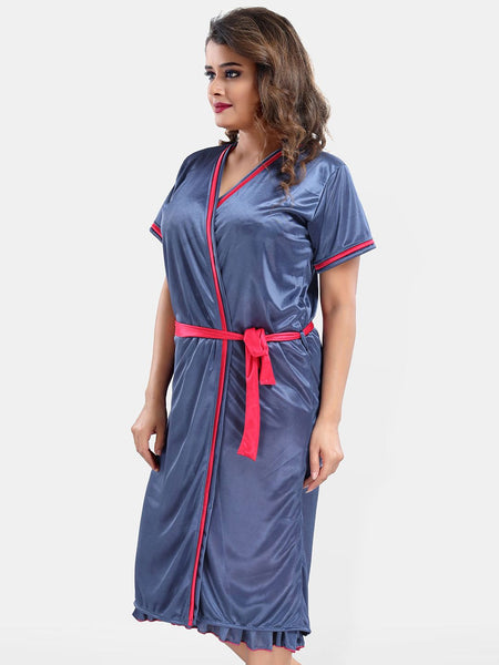 Be You Satin Wrap Nightdress With Robe