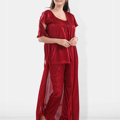 Be You Pack Of 3 Satin Maxi Night suits