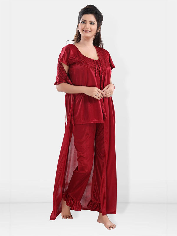 Be You Pack Of 3 Satin Maxi Night suits
