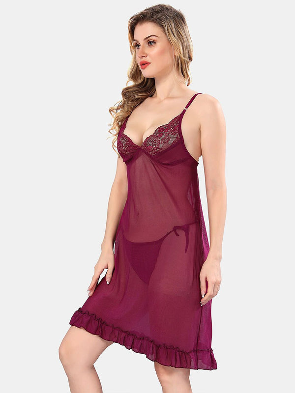 Be You Self Design Net Shoulder Straps Baby Doll