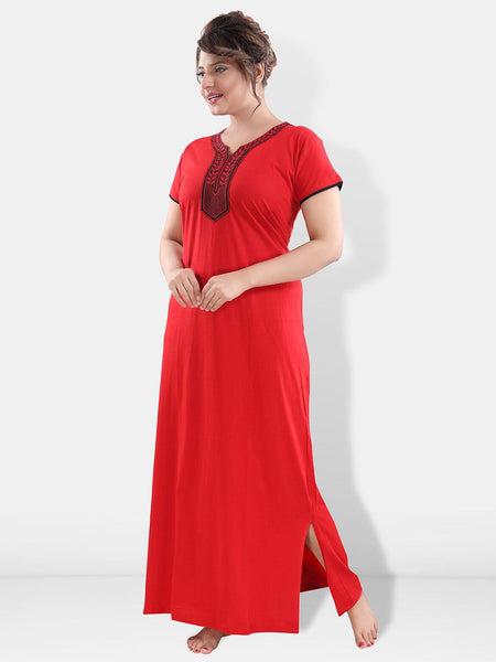 Be You Floral Embroidered Maxi Nightdress