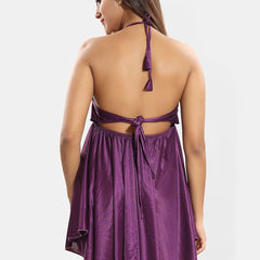 Be You Women Satin Halter Neck Baby Doll
