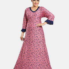 Be You Floral Printed V-Neck Satin Maxi Nightdress