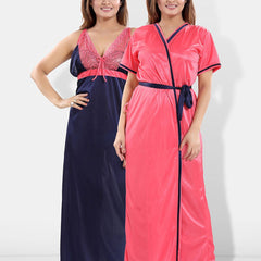 Be You Satin Maxi Wrap Nightdress With Robe