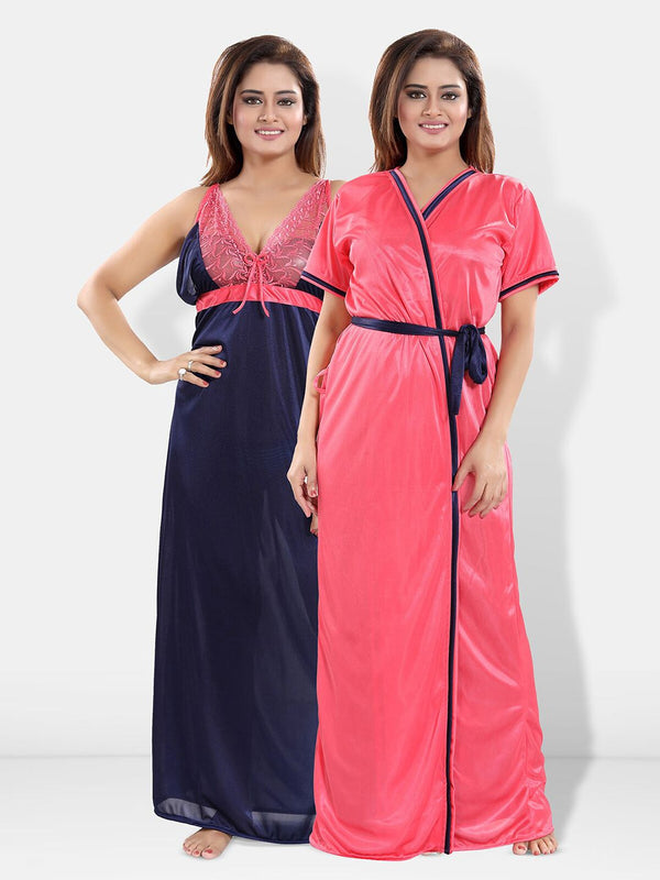 Be You Satin Maxi Wrap Nightdress With Robe
