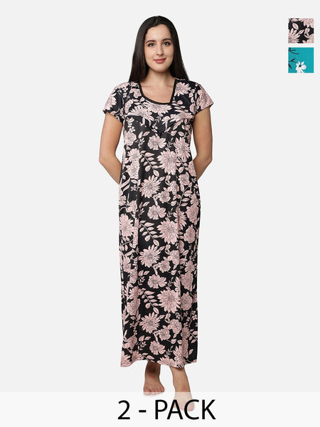 Be You Printed Maxi Nightdress Pack Of 2