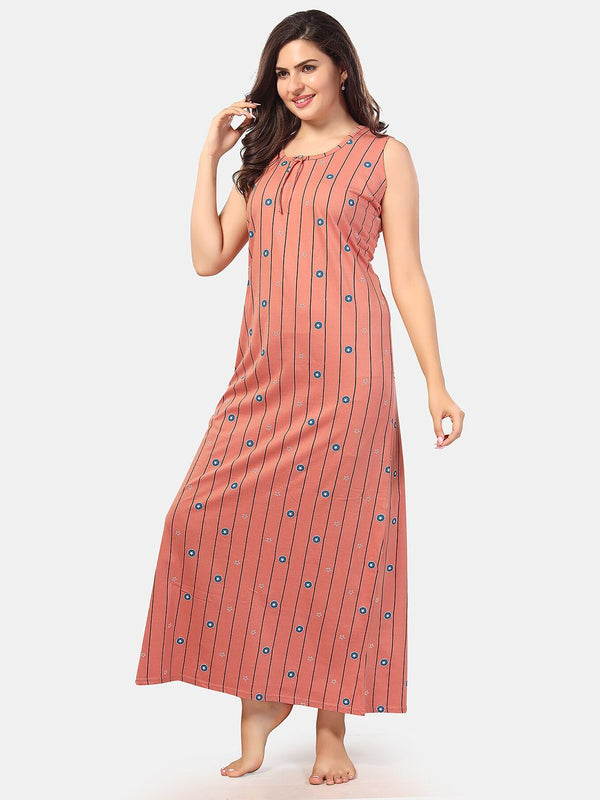 Be You Conversational Printed Sleeveless Maxi Nightdress