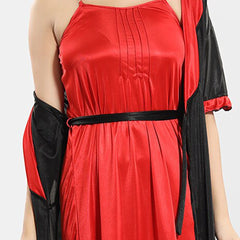 Be You Shoulder Straps Satin Wrap Nightdress With Robe