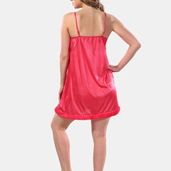Be You Square Neck Lace Up Details Satin Maxi Nightdress With Robe