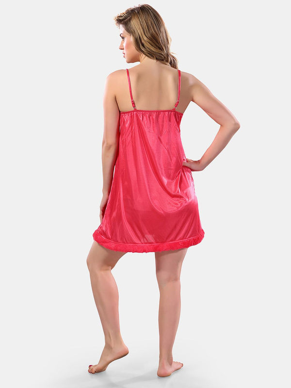 Be You Square Neck Lace Up Details Satin Maxi Nightdress With Robe