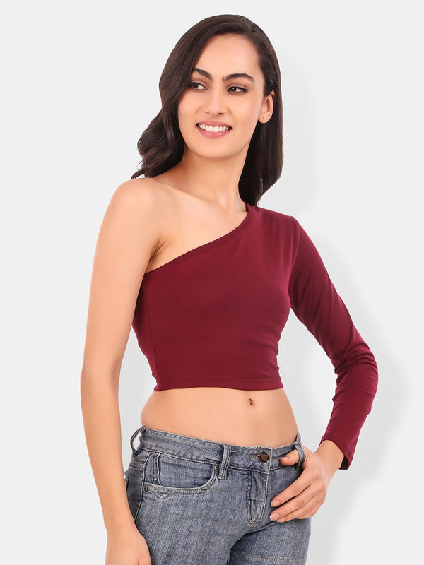 Be You One Shoulder Cotton Crop Top