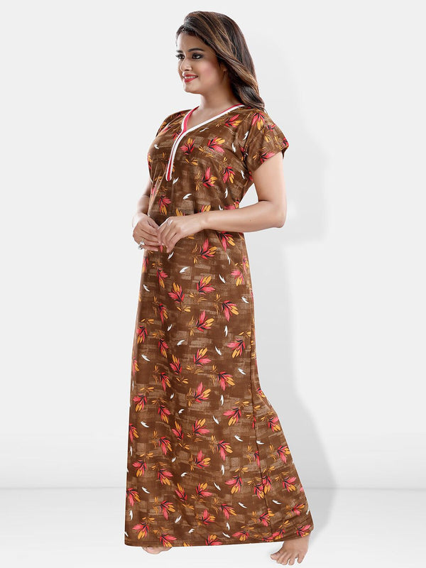 Be You Printed Satin Maxi Nightdress
