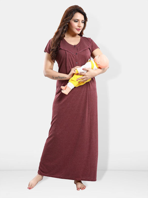 Be You Maternity Striped Maxi Nightdress