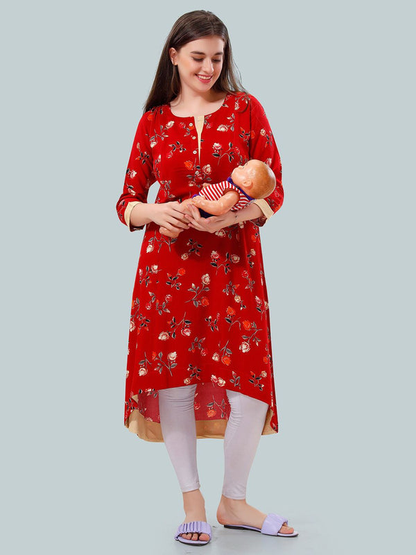 Be You Floral Printed Maternity Kurta