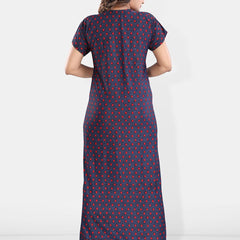 Be You Polka Dots Printed Satin Maxi Nightdress