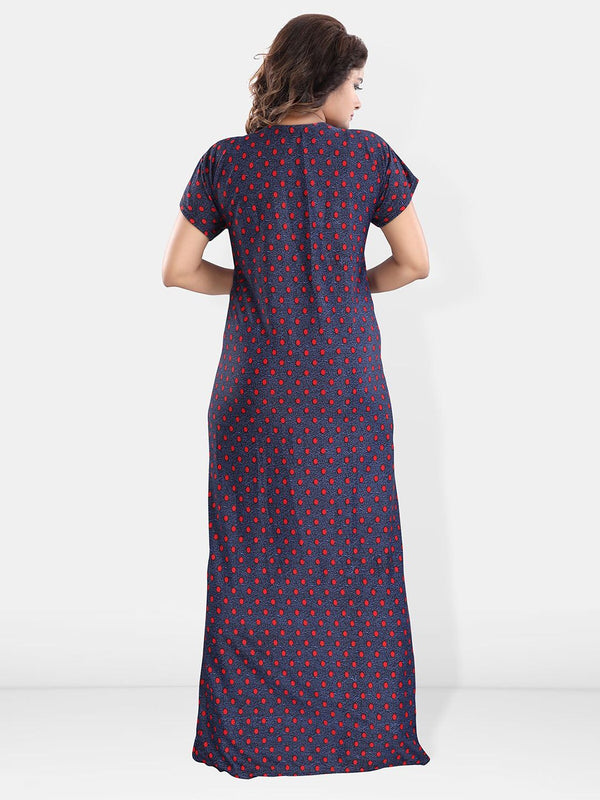 Be You Polka Dots Printed Satin Maxi Nightdress