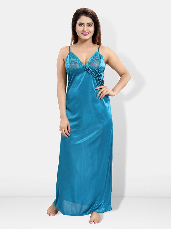 Be You 6 Pieces Satin Maxi Nightwear Set