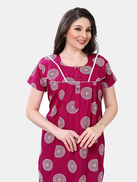 Be You Ethnic Motifs Printed Maxi Nightdress