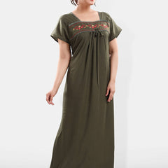 Be You Floral Embroidered Square Neck Maxi Sweat Nightdress