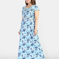 Be You Women Printed Maxi Nightdress