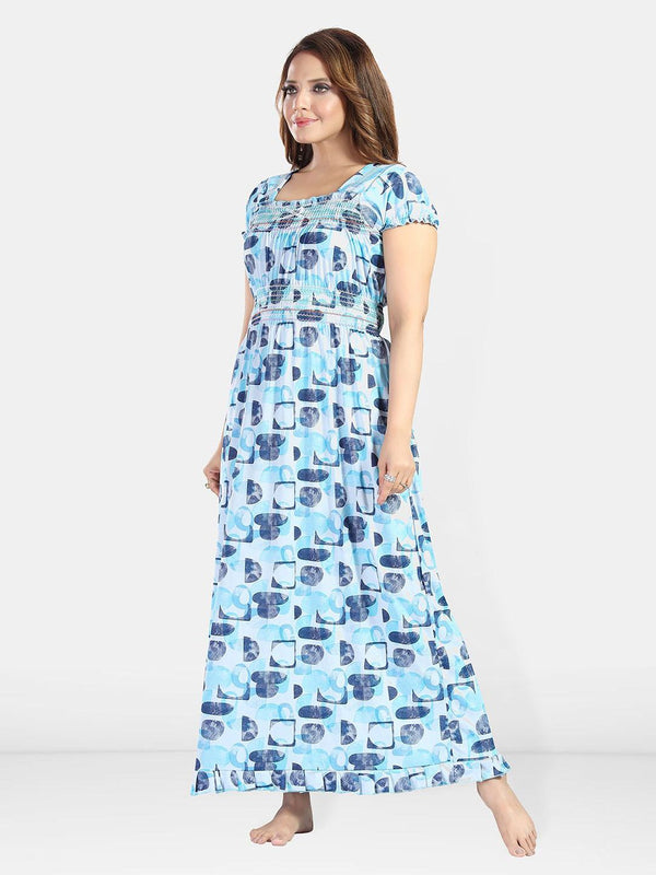 Be You Women Printed Maxi Nightdress