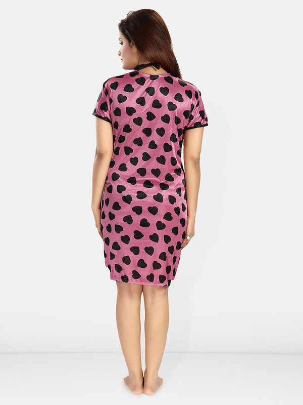 Be You Women Conversational Printed Wrap Nightdress
