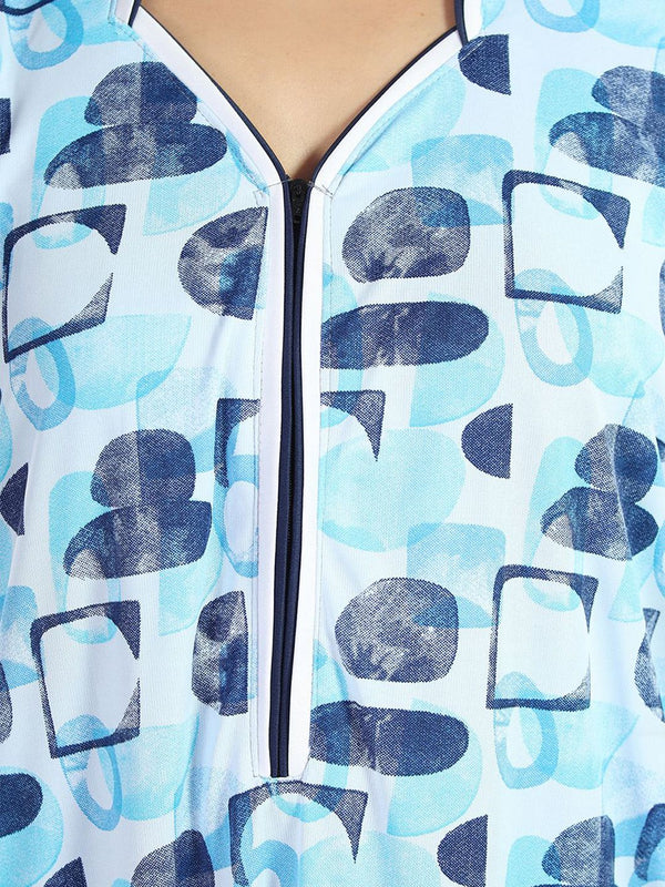 Be You Women Printed Satin Maxi Nightdress